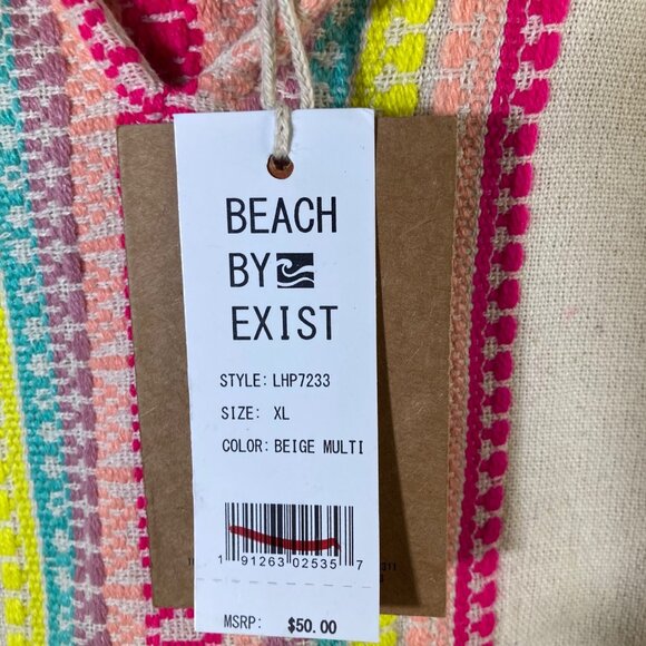 Womens Beach By Exist Hooded Pullover Beach Cover Heavier‎ Cotton XL NWT - Picture 8 of 9